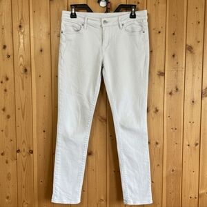 LOFT Curvy Straight White Jeans Size 27/4